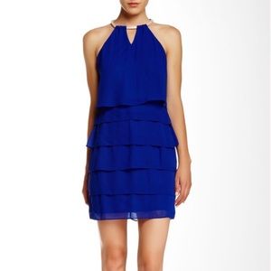 Laundry by Shelli Segal Layered Tiered Chiffon Dress
